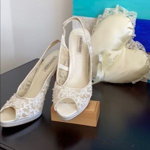 Ivory Lace Pearl Heels